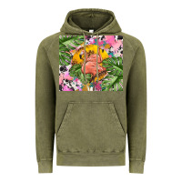 Vintage Olive flamingo with leopard Vintage Hoodie - TumblerDesignByShophia