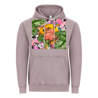 Flamingo With Leopard Vintage Hoodie | Teevron