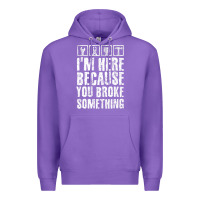 Purple construction crew funny contractor gift premium t shirt Premium Hoodie - lanVoArt