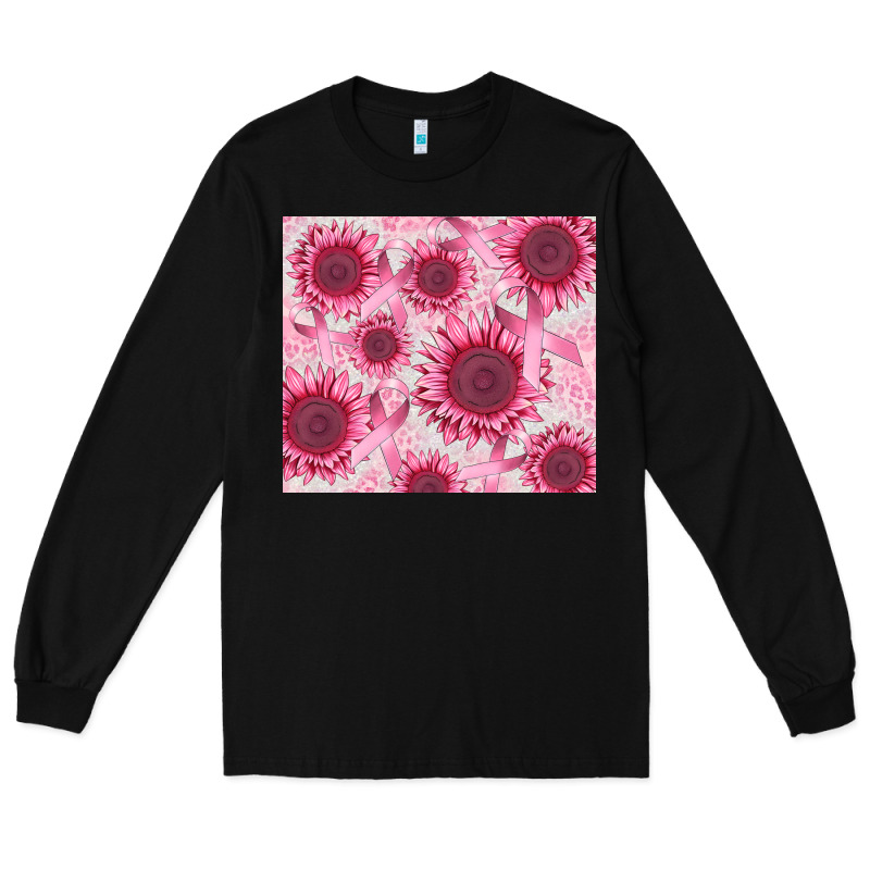 Breast Cancer Sunflower Long Sleeve Tee by CowGirlArtShop | Teevron