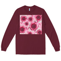 Burgundy breast cancer sunflower Long Sleeve Tee - CowGirlArtShop