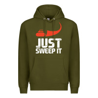 Army Green just sweep it! funny curling sports gift hoodie Premium Hoodie - lanVoArt