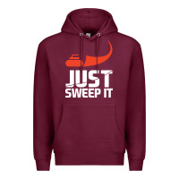 Burgundy just sweep it! funny curling sports gift hoodie Premium Hoodie - lanVoArt