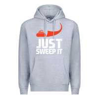 Heather Grey just sweep it! funny curling sports gift hoodie Premium Hoodie - lanVoArt