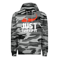 Slate Camo just sweep it! funny curling sports gift hoodie Premium Hoodie - lanVoArt