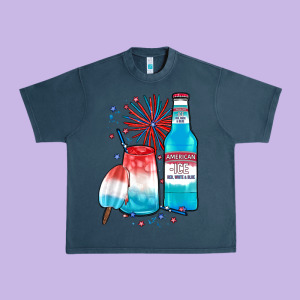 Th Of July Drinks, American Ice Urban Heavy Tee Designed By Jahusdesignshop