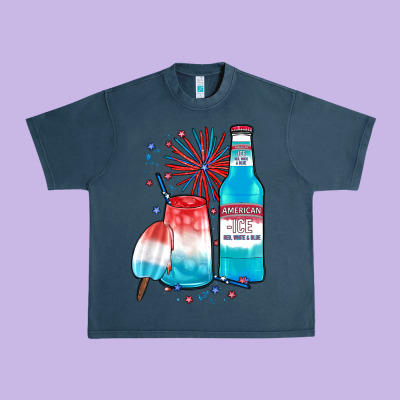 Th Of July Drinks, American Ice Urban Heavy Tee Designed By Jahusdesignshop