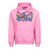 Fuchsia Pink stitch with lilo coffee cups Urban Hoodie - AdoDesignShop