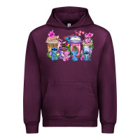 Mauve Wine stitch with lilo coffee cups Urban Hoodie - AdoDesignShop