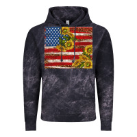 Cloud Black American flag sunflowers with leopard Vintage Hoodie - TumblerDesignByShophia