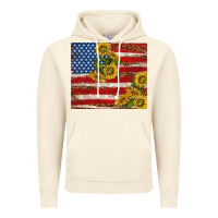 Vintage Artic American flag sunflowers with leopard Vintage Hoodie - TumblerDesignByShophia