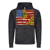 Vintage Black American flag sunflowers with leopard Vintage Hoodie - TumblerDesignByShophia