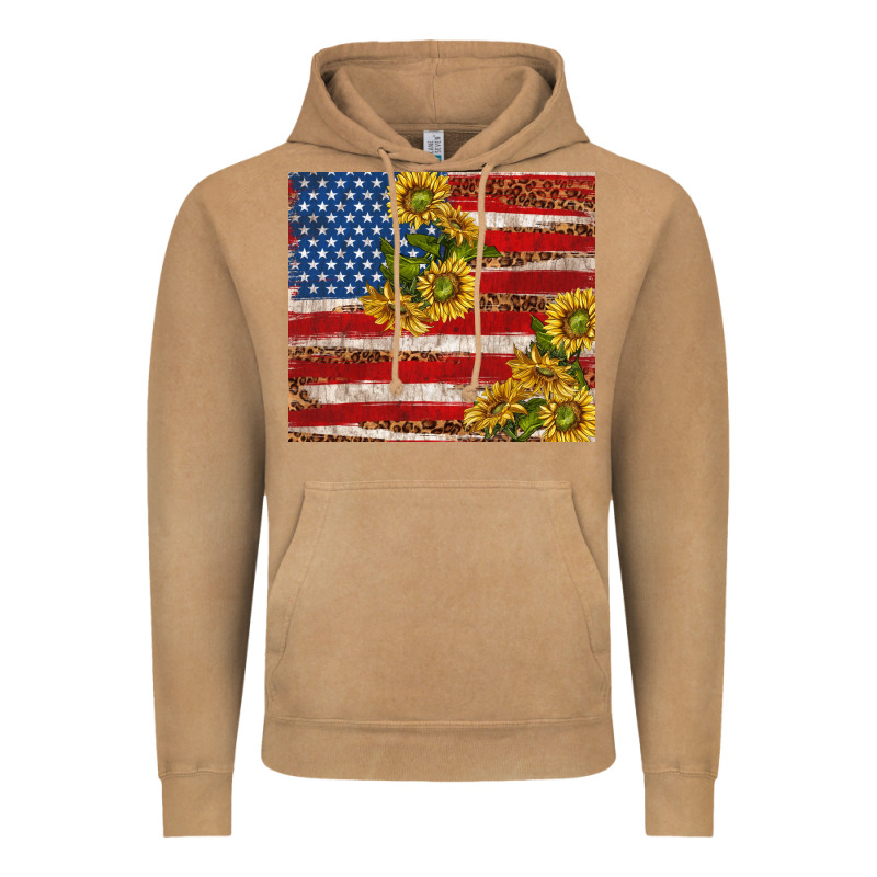 American Flag Sunflowers With Leopard Vintage Hoodie by TumblerDesignByShophia | Teevron