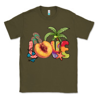Army Green Love peach summer Classic Tee - NancyCooperArtShop