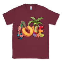 Burgundy Love peach summer Classic Tee - NancyCooperArtShop