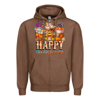 Chestnut happy thanksgiving Zipper Hoodie - CowhideDigitalArt