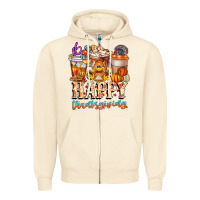 Sandshell happy thanksgiving Zipper Hoodie - CowhideDigitalArt