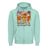 Seafoam happy thanksgiving Zipper Hoodie - CowhideDigitalArt