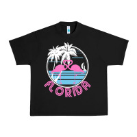 Black Hot Trend Florida Pink Flamingo Heart 80S Retro Vintage Style Urban Heavy Tee - lanVoArt