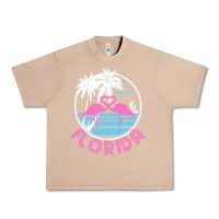 Burro Hot Trend Florida Pink Flamingo Heart 80S Retro Vintage Style Urban Heavy Tee - lanVoArt