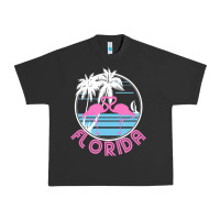 Pigment Black Hot Trend Florida Pink Flamingo Heart 80S Retro Vintage Style Urban Heavy Tee - lanVoArt