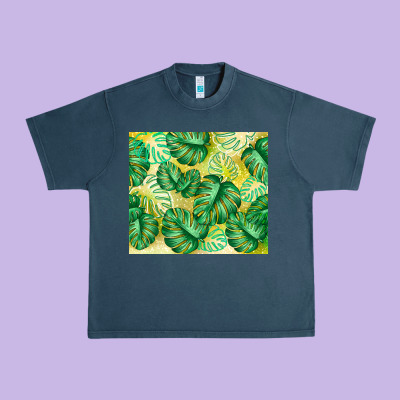 Monstera Leaf Urban Heavy Tee Designed By Tumblerdesignbyshophia