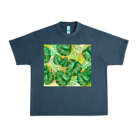Midnight Navy monstera leaf Urban Heavy Tee - TumblerDesignByShophia