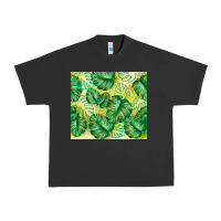 Pigment Black monstera leaf Urban Heavy Tee - TumblerDesignByShophia