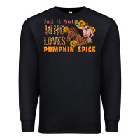 Black Just A Girl Who Loves Pumpkin Spice Cowgirl Premium Sweatshirt - Artiststas