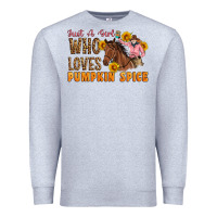 Heather Grey Just A Girl Who Loves Pumpkin Spice Cowgirl Premium Sweatshirt - Artiststas