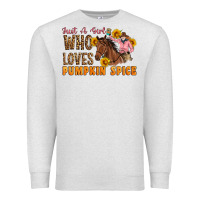 Oatmeal Heather Just A Girl Who Loves Pumpkin Spice Cowgirl Premium Sweatshirt - Artiststas