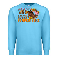 Ocean Blue Just A Girl Who Loves Pumpkin Spice Cowgirl Premium Sweatshirt - Artiststas
