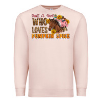 Pale Pink Just A Girl Who Loves Pumpkin Spice Cowgirl Premium Sweatshirt - Artiststas