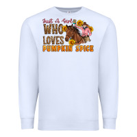 White Just A Girl Who Loves Pumpkin Spice Cowgirl Premium Sweatshirt - Artiststas