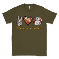 Army Green peace love baseball Classic Tee - RanaPortraitStore