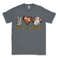 Charcoal Heather peace love baseball Classic Tee - RanaPortraitStore