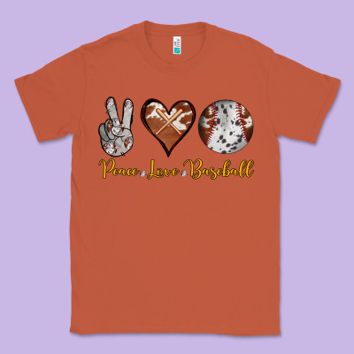 Peace Love Baseball Classic Tee Designed By Ranaportraitstore