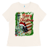 Bone merry christmas  statue of liberty Ladies Tee - BarkalooDesign