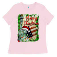 Merry Christmas  Statue Of Liberty Ladies Tee | Teevron