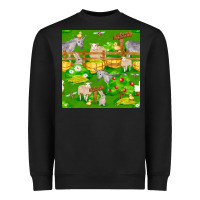 Black farm life seamless pattern Heavyweight Sweatshirt - FaDigitalArtStudio