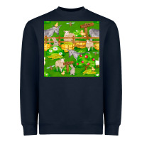 Navy farm life seamless pattern Heavyweight Sweatshirt - FaDigitalArtStudio