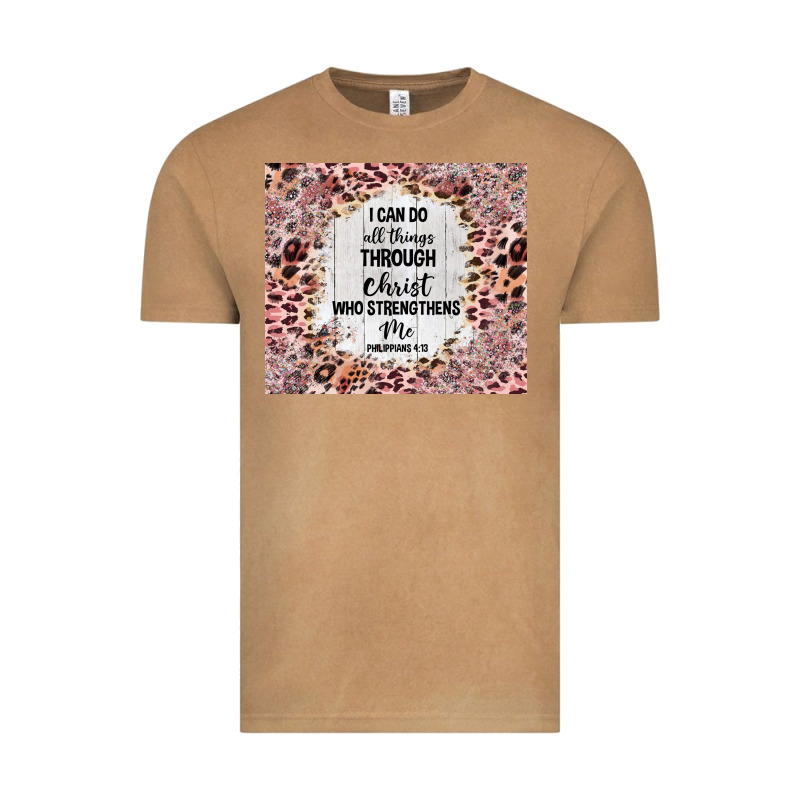 I Can Do All Things With Leopard And Glitter Vintage Tee by TumblerDesignByShophia | Teevron