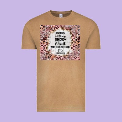 I Can Do All Things With Leopard And Glitter Vintage Tee Designed By Tumblerdesignbyshophia