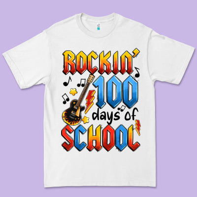 Rockin' 100 Days Of School Premium Tee Designed By Artiststas
