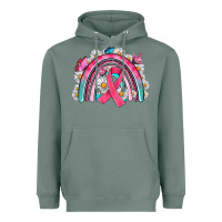 Sage Breast Cancer Rainbow Heavyweight Hoodie - Artiststas