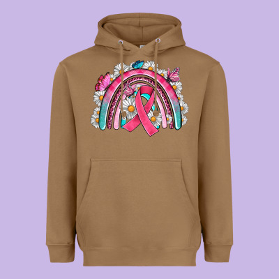 Breast Cancer Rainbow Heavyweight Hoodie Designed By Artiststas