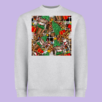 Christmas Donkey Heavyweight Sweatshirt Designed By Fadigitalartstudio