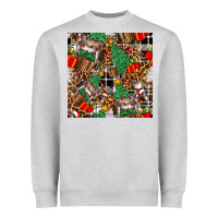 Heather Grey christmas donkey Heavyweight Sweatshirt - FaDigitalArtStudio