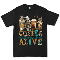 Black coffee makes me feel alive skeleton coffee cups Premium Tee - Jasminsmagicworld
