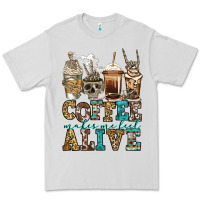Dove Grey coffee makes me feel alive skeleton coffee cups Premium Tee - Jasminsmagicworld